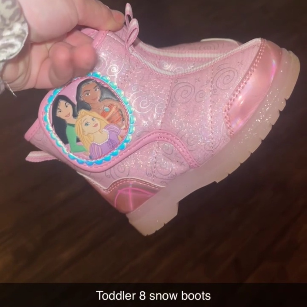 Disney Princess Pink Kids Snow Boots